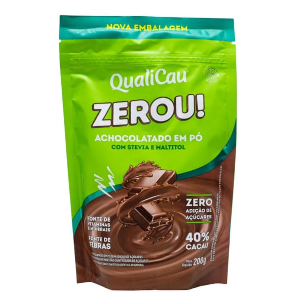 Achocolatado Em Pó 40% Cacau Zero 200g Qualicoco