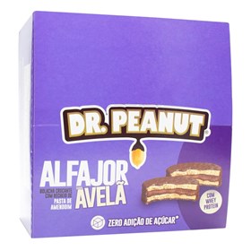 Alfajor Proteico Sabor Avelã Display 12X55g Dr Peanut - consumo moderado - Sem Açúcar - Sem Glúten - Sem Leite