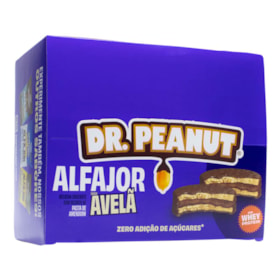 Alfajor Proteico Sabor Avelã Display 12X55g Dr Peanut - consumo moderado - Sem Açúcar - Sem Glúten - Sem Leite