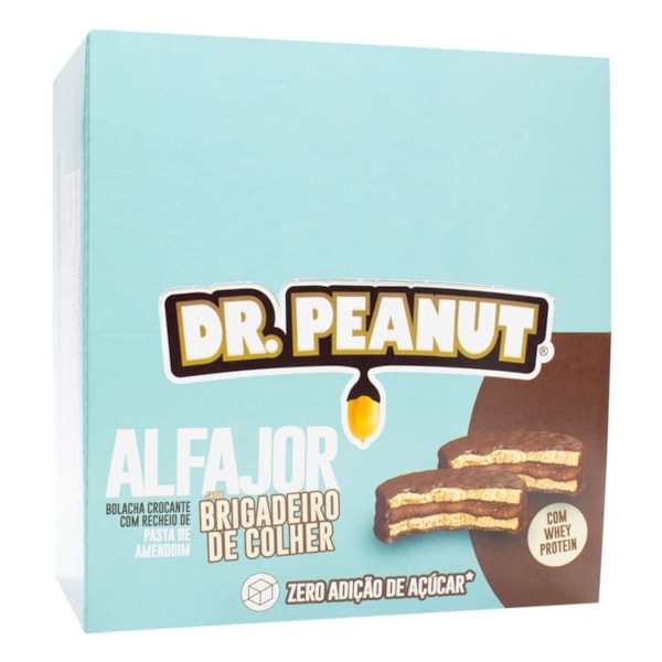 Alfajor Proteico Sabor Brigadeiro De Colher Display 12X55g Dr Peanut