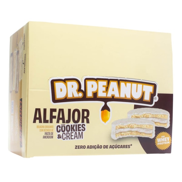 Alfajor Proteico Sabor Cookies & Cream Display 12X55g Dr Peanut