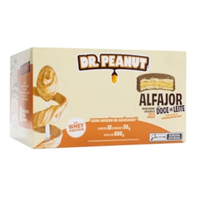 Alfajor Proteico Sabor Doce De Leite C/ Cobert De Choco Ao Leite Display 12X55g Dr Peanut