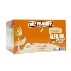 Alfajor Proteico Sabor Doce De Leite C/ Cobert De Choco Branco Display 12X55g Dr Peanut