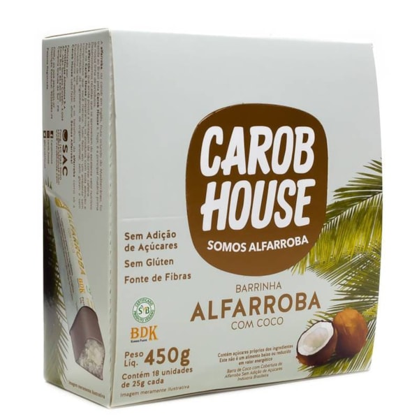 Alfarroba com Coco Zero Açúcar Display 18x25g Carob House