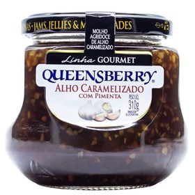 Alho Caramelizado Gourmet 310g Queensberry - consumo moderado - Sem conservantes - Sem Glúten