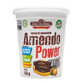 Amendo Power Pasta Integral de Amendoim c/ Avelã e Cacau s/ Adição de Açúcares 450g - Dacolonia
