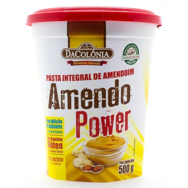 Amendo Power Pasta Integral de Amendoim Dacolônia 500g