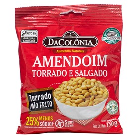 Amendoim Torrado E Salgado S/ Glúten 150g Dacolonia