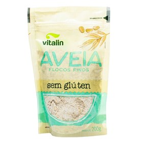 Aveia Em Flocos Finos Integral Sem Gluten 200g - Vitalin - ideal para consumo - Integral - Sem Açúcar - Sem Glúten - Sem