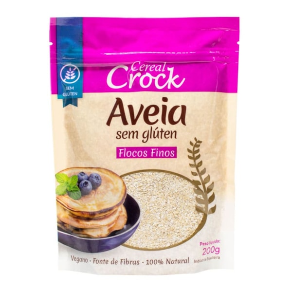 Aveia Em Flocos Finos S/ Glúten 200g Leve Croc