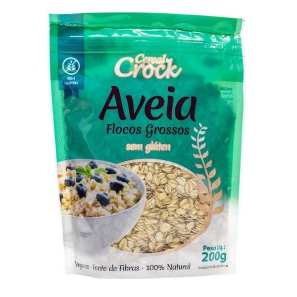 Aveia Em Flocos Grossos 200g - Leve Crock