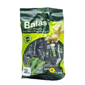 Bala De Gengibre Com Mel E Propolis Verde 40g Apis Flora - consumo moderado - Natural - Sem Glúten - Sem Lactose