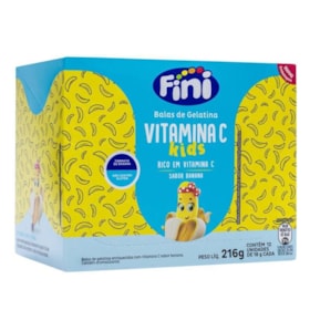 Balas De Gelatina Vitamina C Kids Sabor Banana Display 12X18g Fini - Sem Glúten