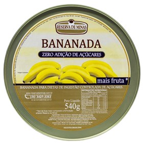 Bananada Zero Açúcar 540g Reserva De Minas - consumo moderado - Sem Açúcar - Sem Glúten