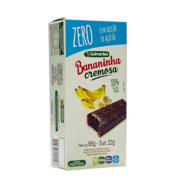 Bananinha Cremosa Zero Açúcar 66g Guimarães - Sem Açúcar - Sem Glúten