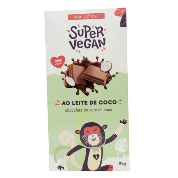 Barra Chocolate Ao Leite De Coco 95g Super Vegan