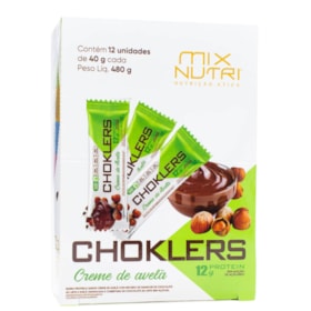 Barra Choklers 12g Protein Sabor Creme de Avelã Display 12x40g Mix Nutri