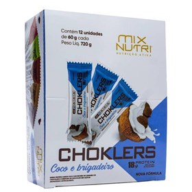 Barra Choklers Protein Sabor Coco Com Brigadeiro Display 12x60g Mix Nutri