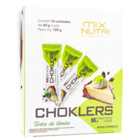 Barra Choklers Protein Sabor Torta De Limão Display 12x60g Mix Nutri