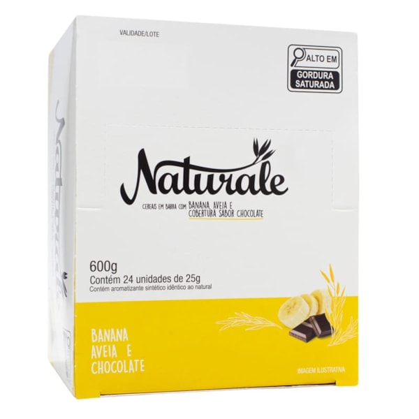 Barra de Cereal Naturale Banana, aveia e chocolate light 24x25g