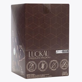 Barra De Chocolate 70% Zero Açúcar S/ Glúten Display 12X20g Luckau