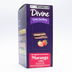 Barra De Chocolate Ao Leite 37% Cacau Recheado C/ Creme De Morango Display 14X90g Divine