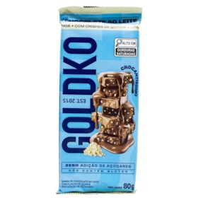 Barra de Chocolate Ao Leite c/ Crispies de Quinoa Zero 80g Goldko