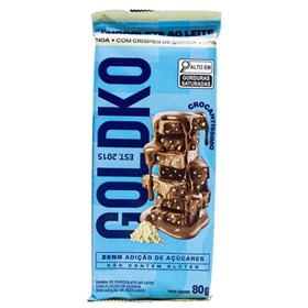 Barra de Chocolate Ao Leite c/ Crispies de Quinoa Zero 80g Goldko - ideal para consumo - Sem Colesterol