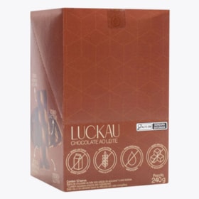 Barra De Chocolate Ao Leite Zero Açúcar S/ Glúten Display 12X20g Luckau