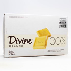 Barra De Chocolate Branco 30% Cacau S/ Glúten Display 16X70g Divine