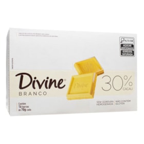 Barra De Chocolate Branco 30% Cacau S/ Glúten Display 16X70g Divine