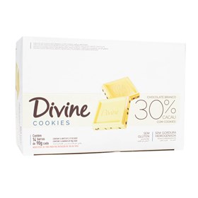 Barra de Chocolate Branco c/ Cookies Display s/ Glúten 14x100g – Divine