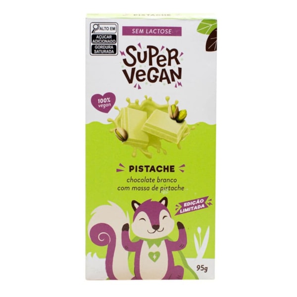 Barra De Chocolate Branco Com Pistache 95g Super Vegan