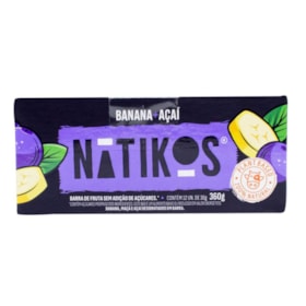 Barra De Frutas Banana E Açaí Zero Açúcar Display 12X30G Nátikos