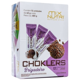 Barra De Proteína Choklers Sabor Brigadeiro Com Nibs De Cacau Display 12x40g Mix Nutri