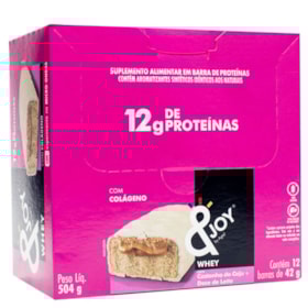 Barra De Proteína Com Castanha De Caju E Cobertura De Chocolate Branco Display 12X42G &Joy