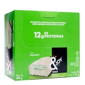 Barra De Proteína Com Pistache E Cobertura De Chocolate Branco Display 12X42G &Joy
