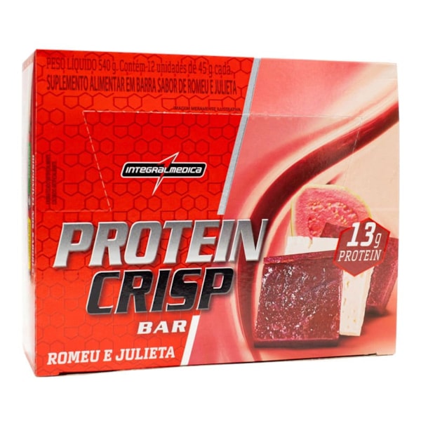 Barra de Proteína Crisp sabor Romeu e Julieta Display 12x45g - Integralmedica