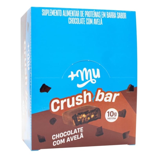 Barra De Proteína Crushbar Sabor Chocolate c/ Avelã Display 12X40g +Mu