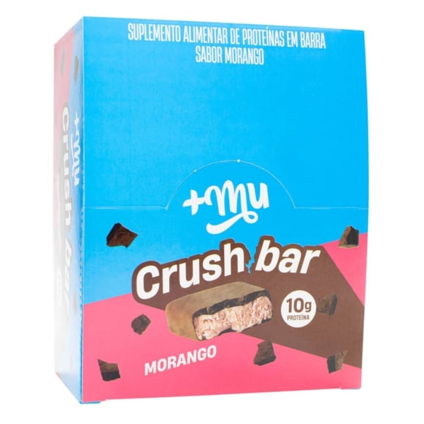 Barra De Proteína Crushbar Sabor Morango Display 12X40g +Mu