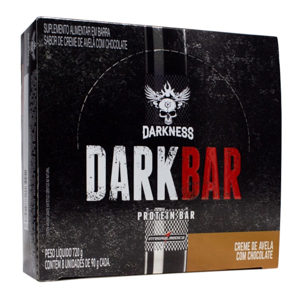 Barra De Proteína Darkness Whey Sabor Creme De Avelã C/ Choco Display 8X90G Integralmedica