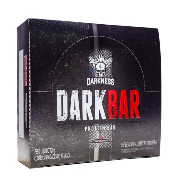 Barra De Proteína Darkness Whey Sabor Frutas Vermelhas Com Choc Chips Display 8x90g Integralmedica