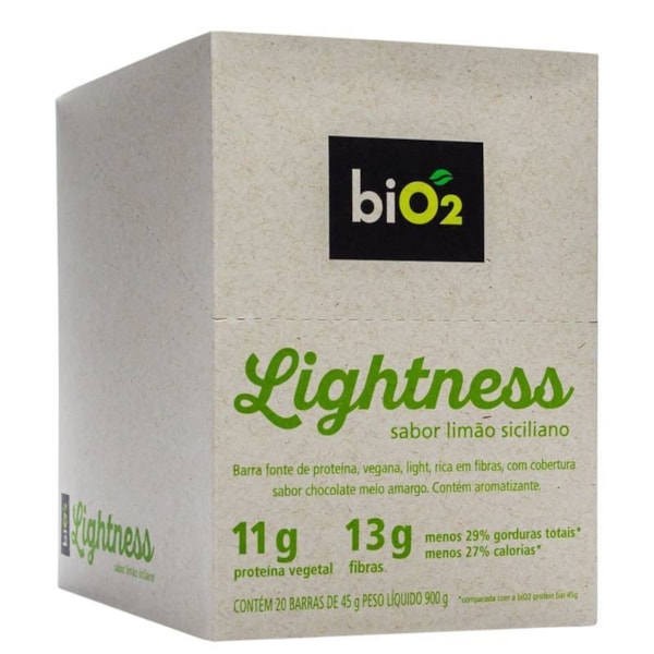 Barra De Proteína Lightness Sabor Limão Siciliano Display 20X45g Bio2