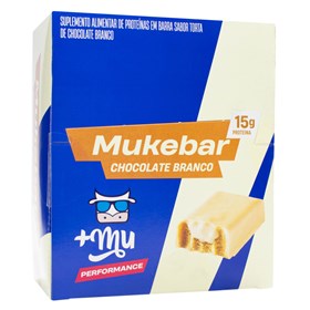 Barra de Proteína Mukebar Sabor Chocolate Branco Display 12x60g +Mu Muke