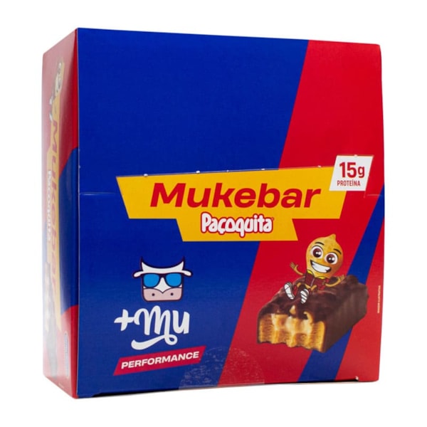 Barra De Proteína Mukebar Sabor Paçoquita Display 12X60g +Mu Muke