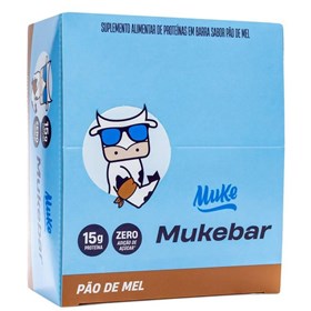 Barra De Proteína Mukebar Sabor Pão De Mel Zero Açúcar Display 12x60g +Mu Muke