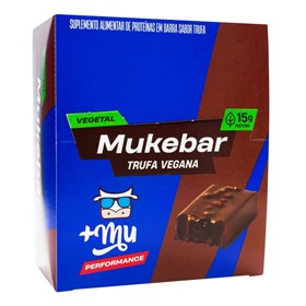 Barra De Proteína Mukebar Vegetal Sabor Trufa Zero Açúcar Display 12x60g +Mu Muke