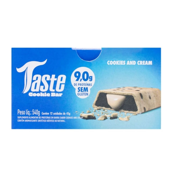 Barra De Proteína Sabor Cookies And Cream Display 12X45g Mrs Taste