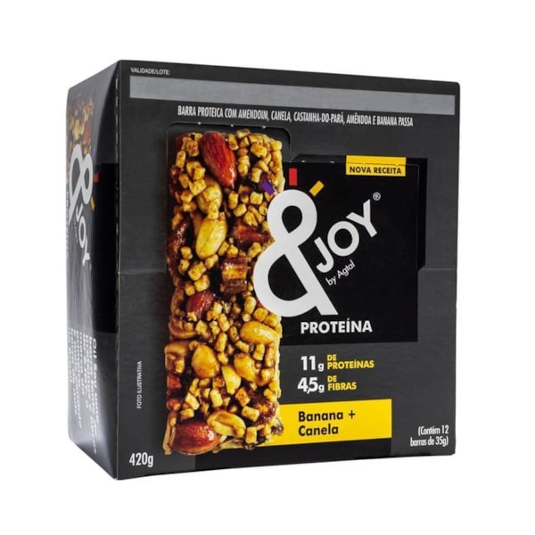 Barra &Joy Protein Nuts Sabor Banana E Canela Display 12X35g Agtal