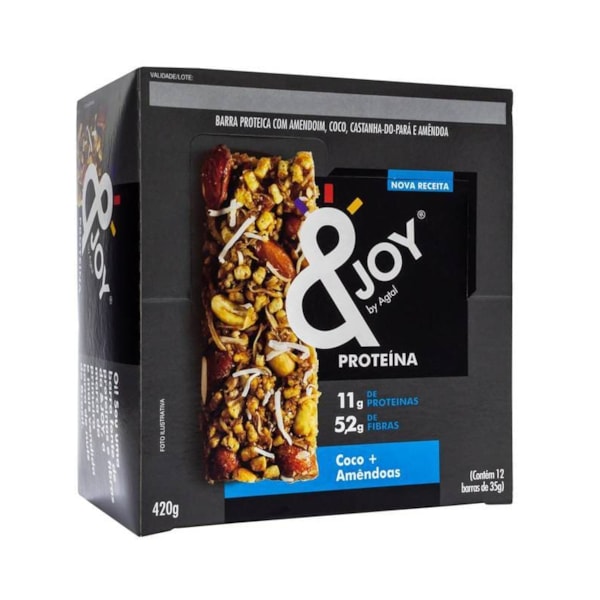 Barra &Joy Protein Nuts Sabor Coco E Amêndoa Display 12X35g Agtal